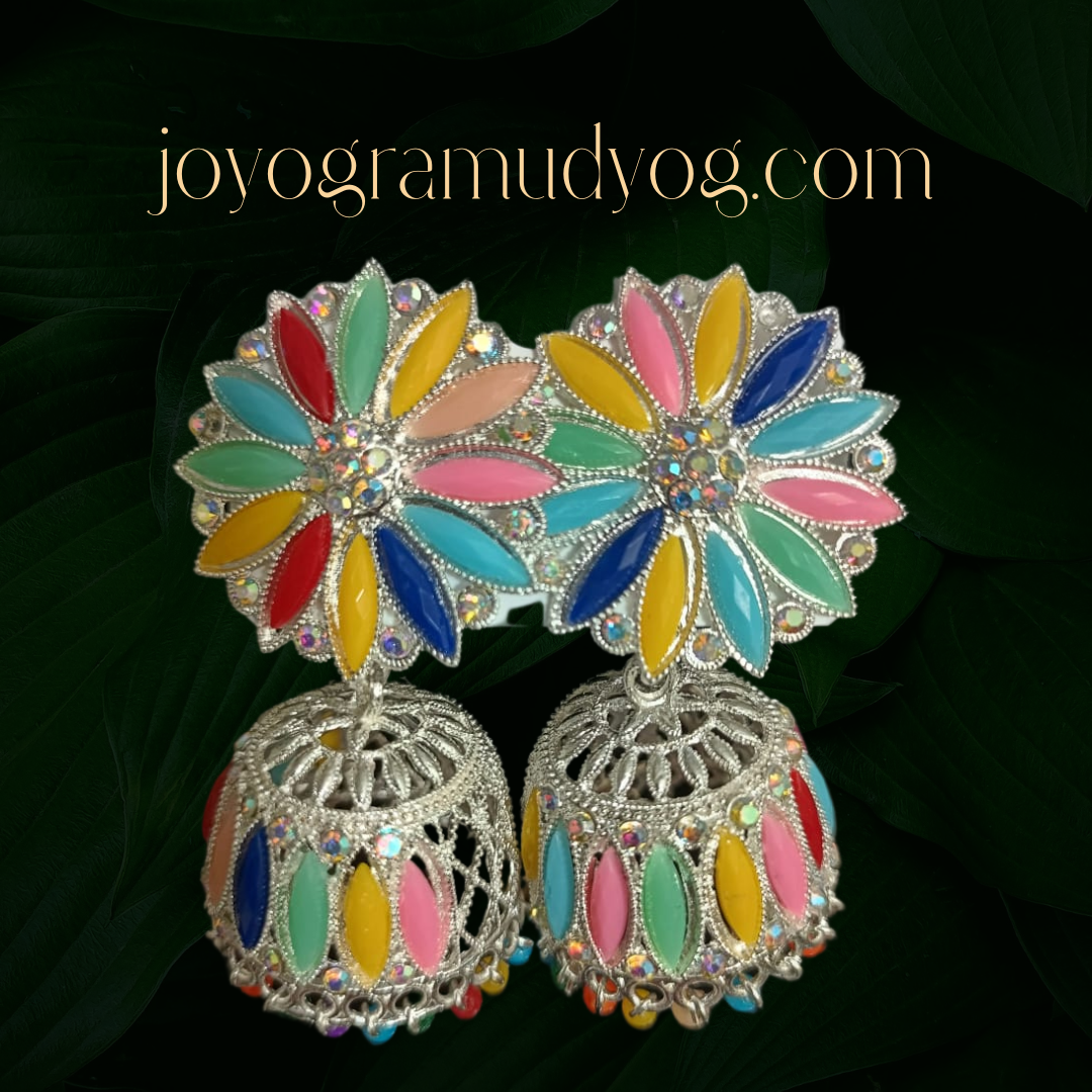 Vibrant Multicolored Floral Earrings